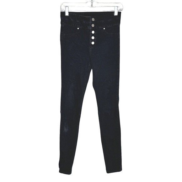 Abercrombie &‎ Fitch Jeans Womens 4 27" Black High Rise Super Skinny Neutral - Picture 1 of 8